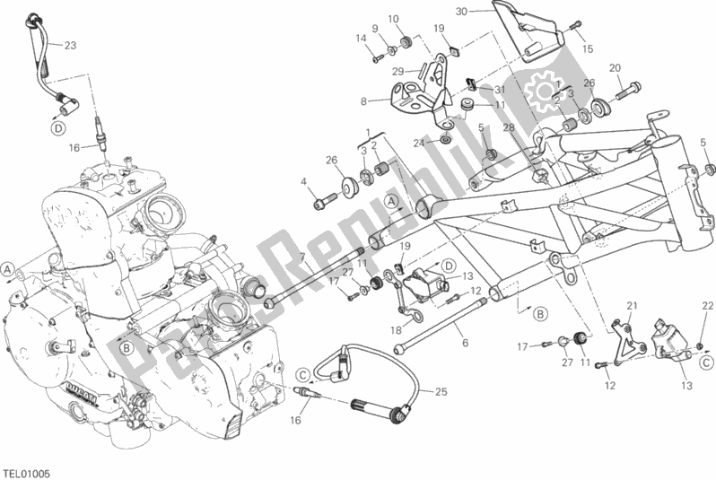 Wszystkie części do Rama Ducati Multistrada 950 SW USA 2018
